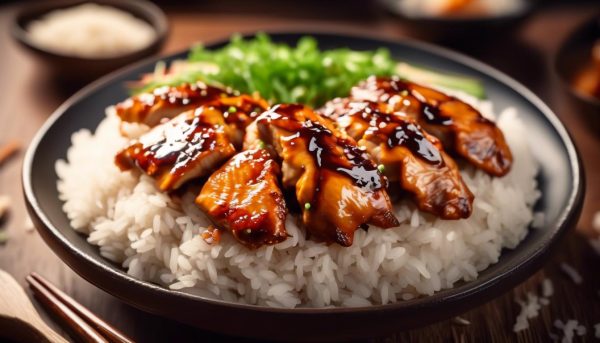 Teriyaki kip (met rijst of noedels)