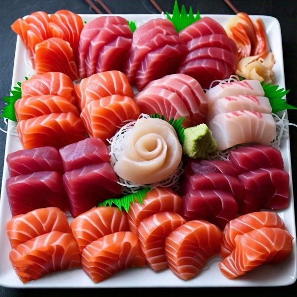 Sashimi zalmtonijn (18 stuks}