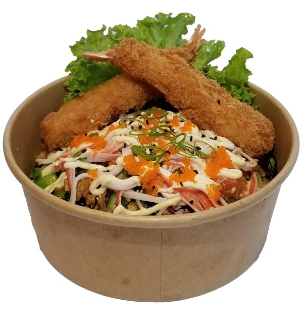 Poke bowl grilled scampi style